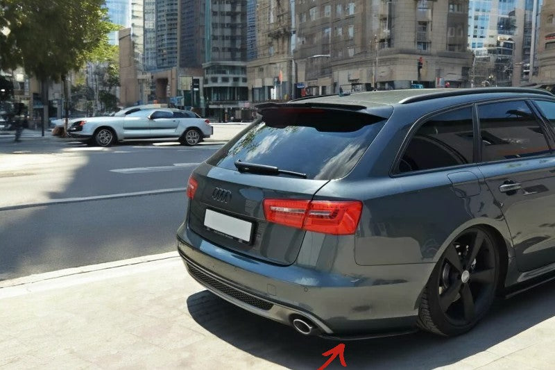 ✨SPLITTER Laterali Posteriori Nero Lucido ABS per Audi A6 C7 S-Line Avant 11-14✨
