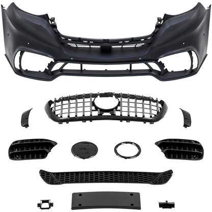 Front bumper suitable for Mercedes Sprinter W907 910 black chrome 