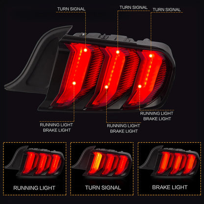 ⭐ART.2929 Fanali Posteriori a LED Rossi con  a 5 Modalità – Ford Mustang ⭐