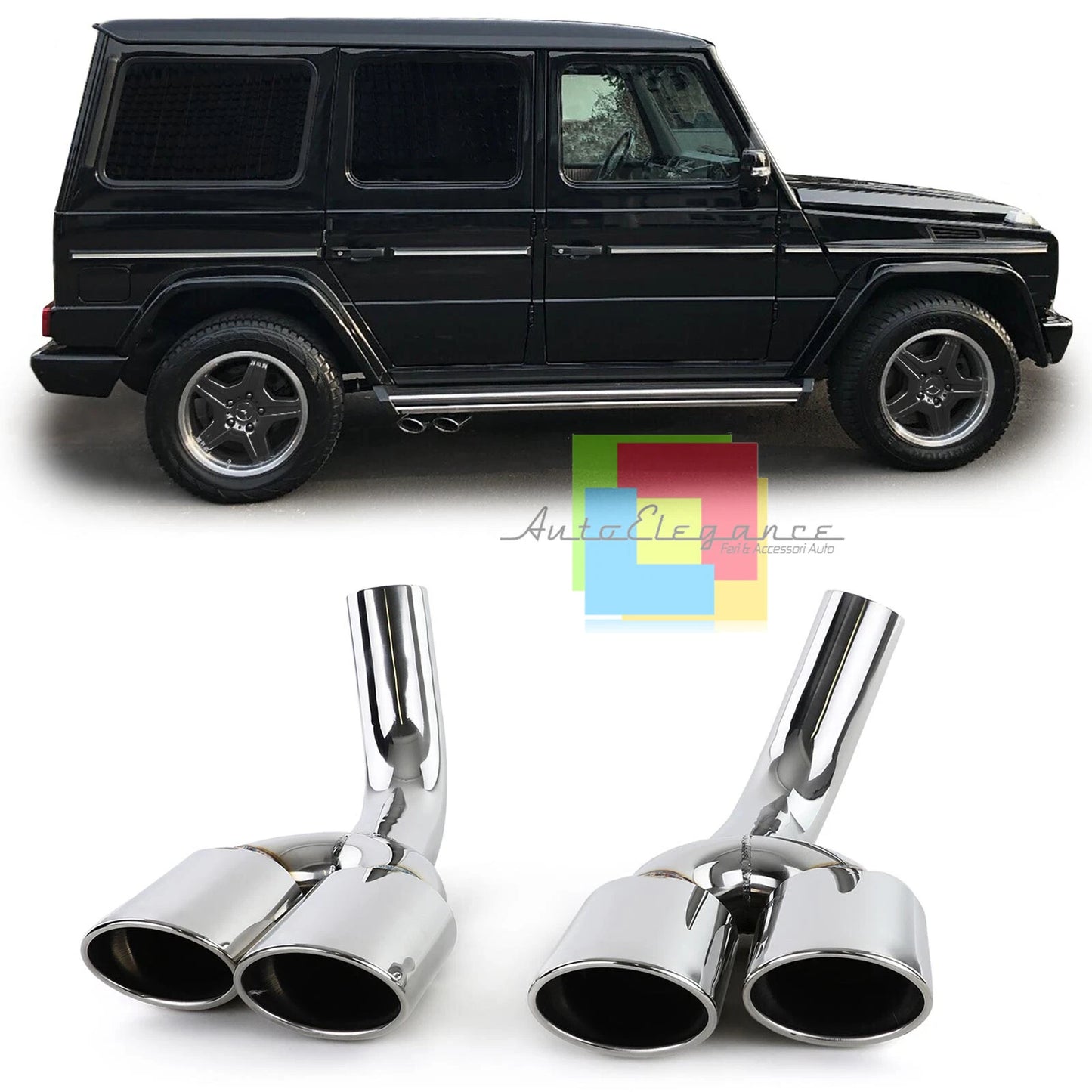 Mercedes Classe G W463 Terminali di scarico Cromo AMG Acciaio Inox