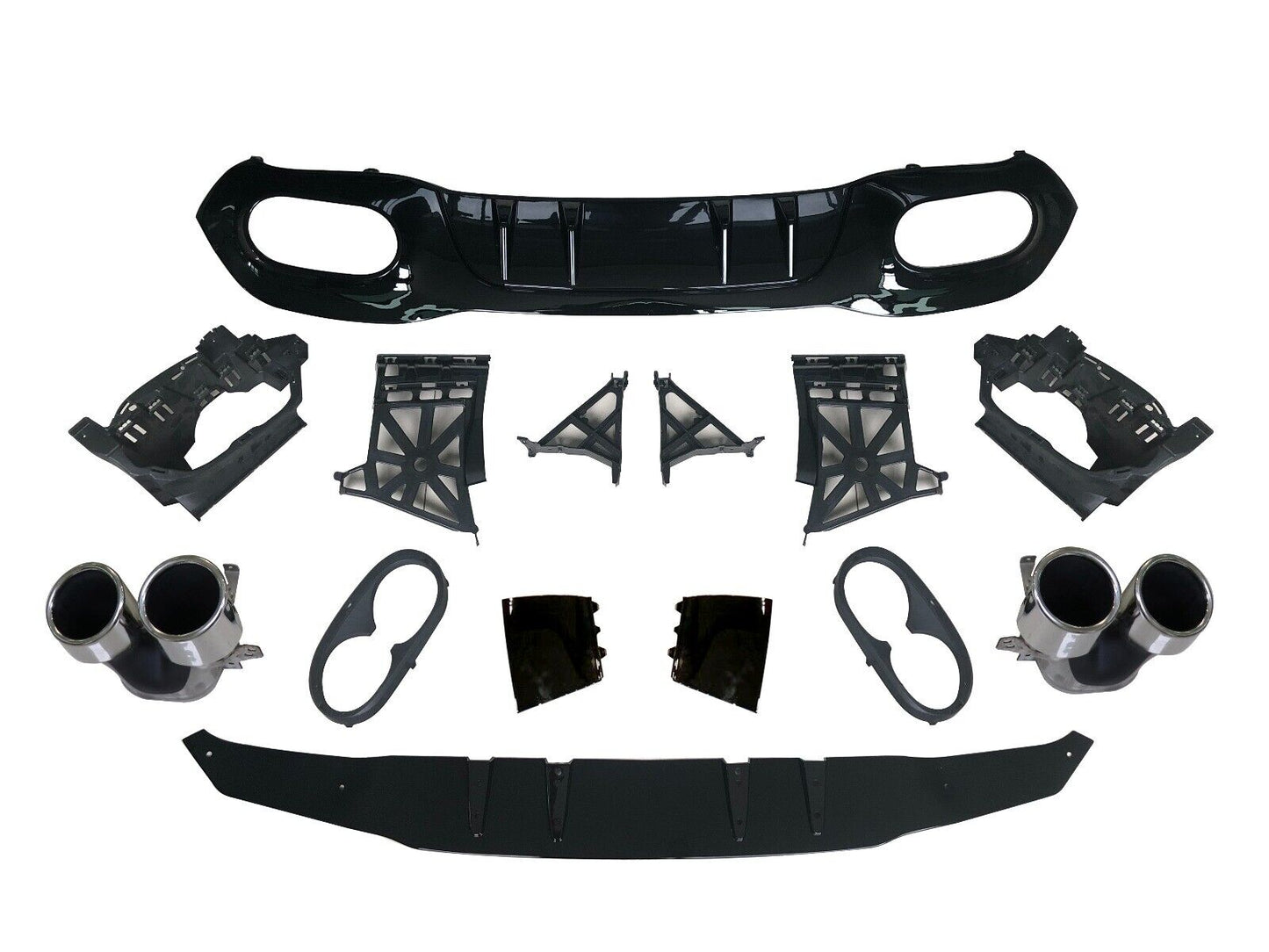 Diffusore spoiler posteriore + finiture di scarico (CROMATO)