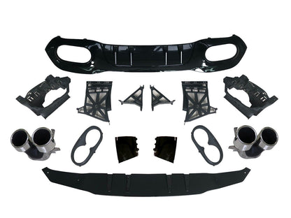 Diffusore spoiler posteriore + finiture di scarico (CROMATO)