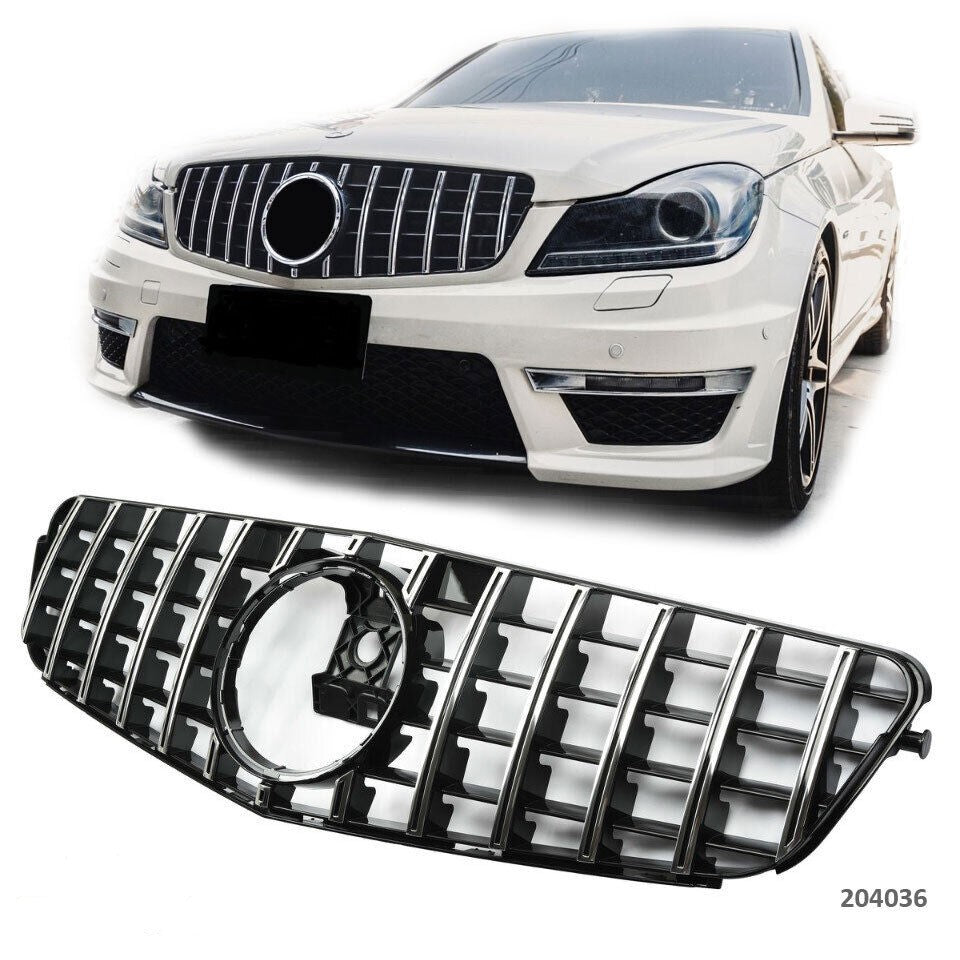 Grille For Mercedes W204 PANAMERICANA GT Sport Grille Radiator Grill Chrome 