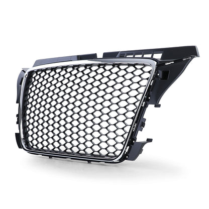 Griglia a nido d'ape senza emblema Nero Opaco Cromato aftermarket compatibile con Audi A3 8P 08-13