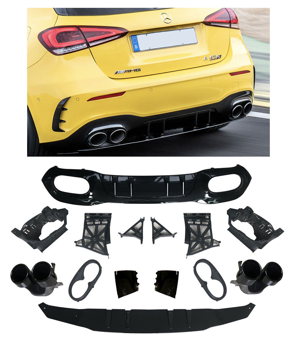 Diffusore spoiler posteriore + finiture di scarico (NERO) con SPORT LOOK