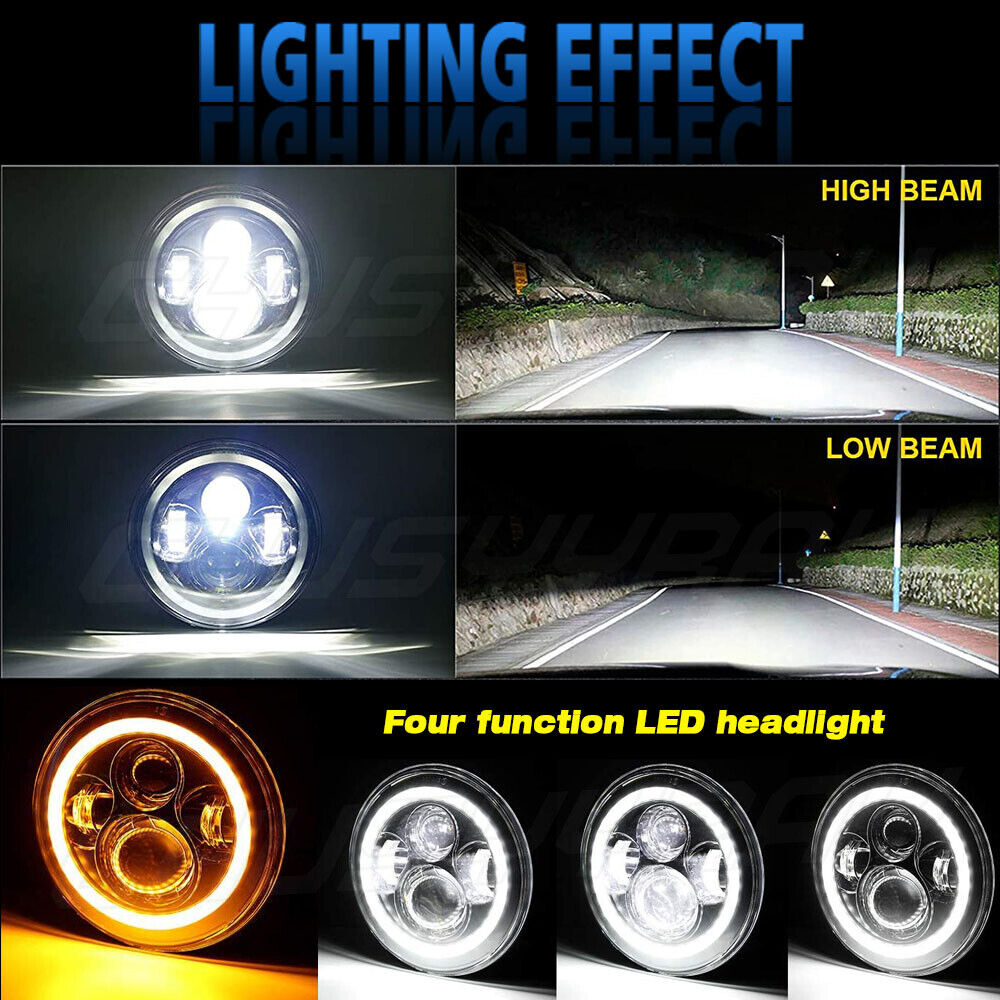 7" LED Headlights Fog Lamp Turn Signal Light For 2003-2007 Jeep Liberty