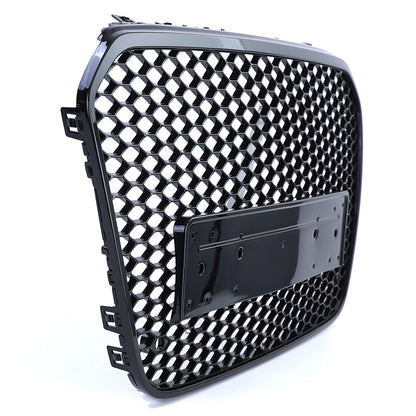 Griglia Sportiva A Nido D'ape Senza Emblema Nero Lucido Per Audi A6 C7 4G 10-14