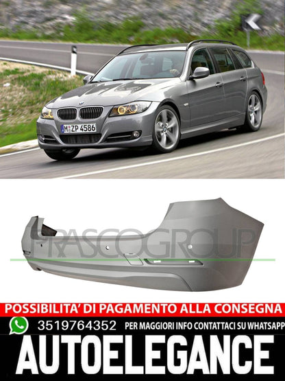 PARAURTI POSTERIORE BMW - 3 SERIES - F30/F31 - Mod. 09/11 - 12/14 CON PRIMER FORI PDC+SUPPORTI CON TAPPO COPRI GANCIO MOD. STATION WAGON