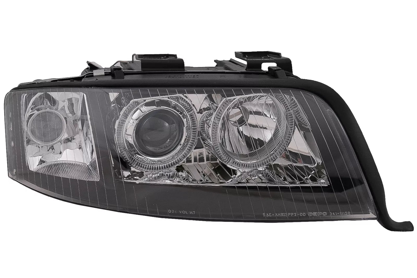 😎Angel Eyes Fari allo Xeno per Audi A6 4B C5 06.2001-05.2004 LHD o RHD Nero-😎