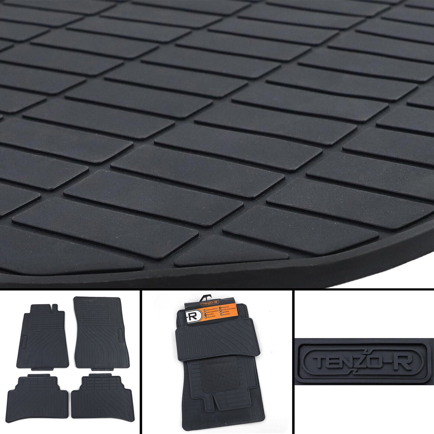 Set tappetini in gomma Premium nero per Mercedes Classe C W202 S202 93-01