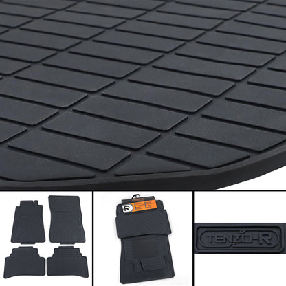 Set tappetini in gomma Premium nero per Mercedes Classe C W202 S202 93-01