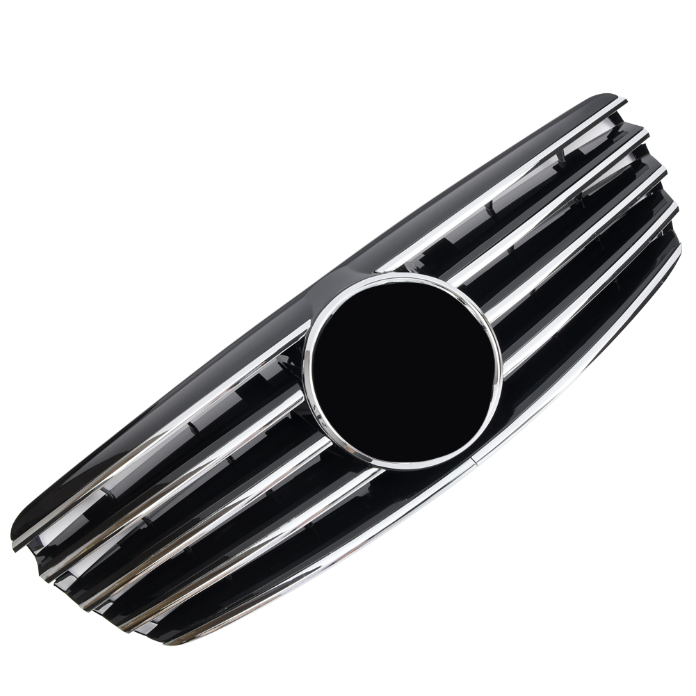 GRIGLIA RADIATORE SPORTIVA CROMATA NERA ADATTA PER MERCEDES W211 CLASSE E