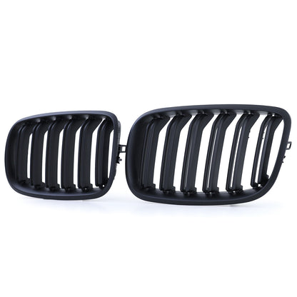 Griglia radiatore sportiva doppia barra performance opaca per BMW X5 E70 X6 E71-