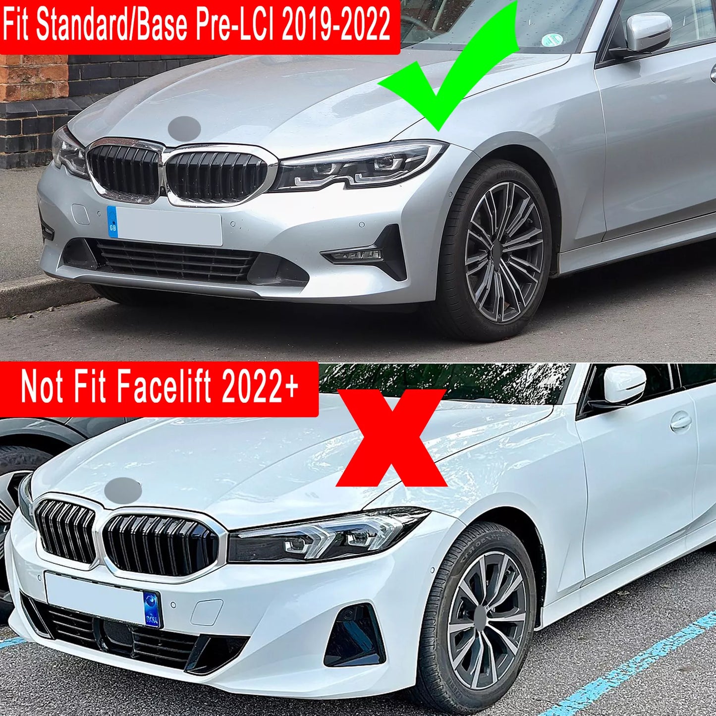 PER BMW SERIE 3 G20 G21 19-22 PRE-LCI SPOILER SOTTO PARAURTI ANTERIORE SPLITTER