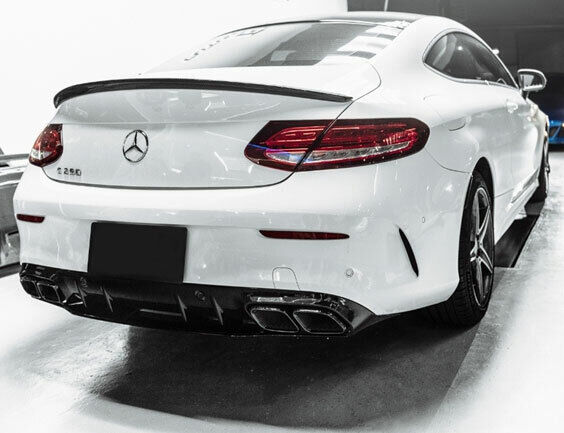 DIFFUSORE POSTERIORE + SCARICO (NERO) CON LOOK C63 AMG PER MERCEDES A205 C205