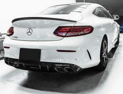 DIFFUSORE POSTERIORE + SCARICO (NERO) CON LOOK C63 AMG PER MERCEDES A205 C205