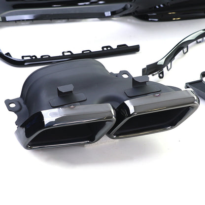 Diffusore posteriore sportivo con doppi terminali di scarico nero compatibile per Mercedes Classe S W222 17-20