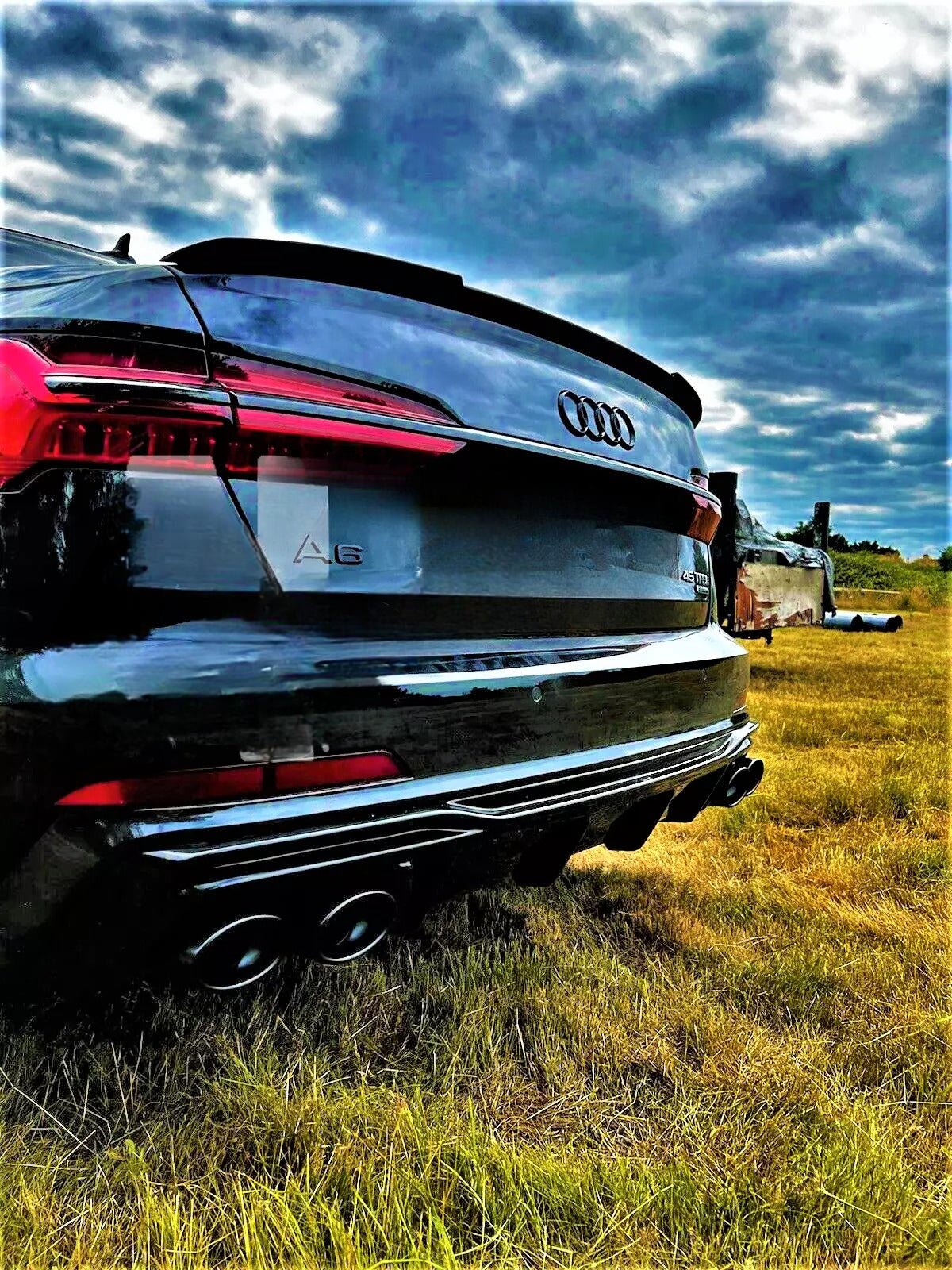 💯Carbon Fiber Rear Spoiler Kit Fit For Audi A6 S6 C8💯