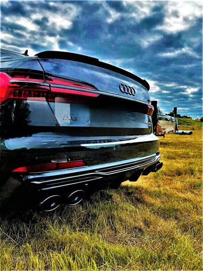 💯Carbon Fiber Rear Spoiler Kit Fit For Audi A6 S6 C8💯