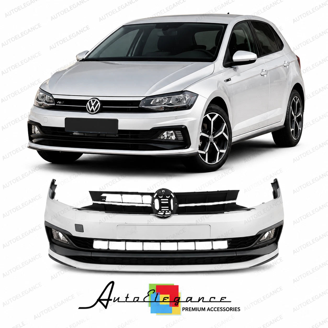 PARAURTI ANTERIORE VOLKSWAGEN VW POLO 17-21 LOOK R LINE