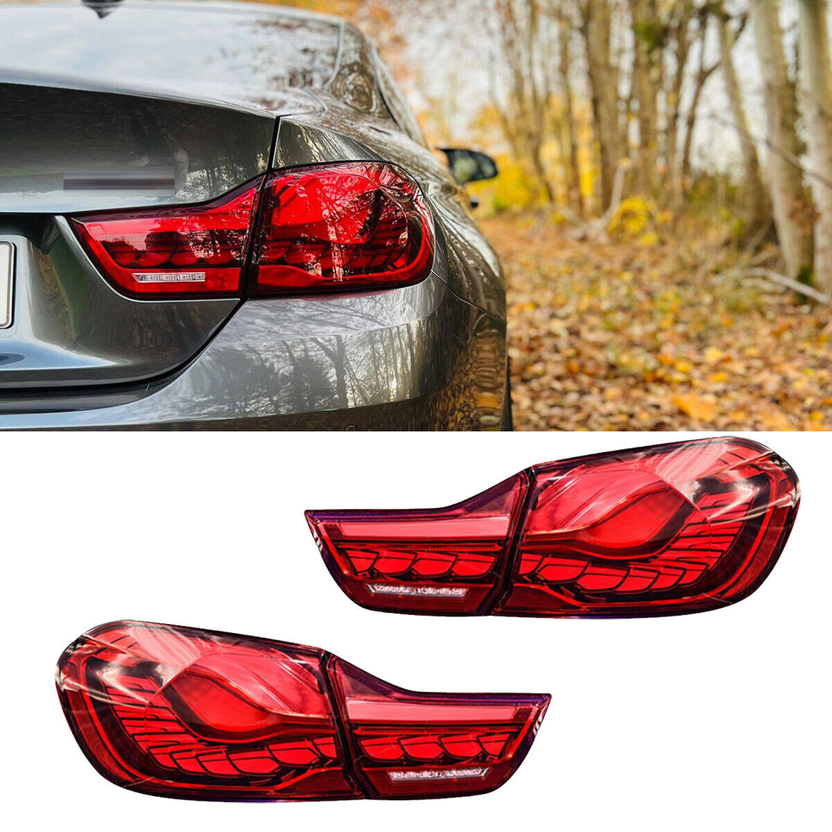 Red OLED Dynamic Rear Lights Suitable for BMW 4 Series F32 F33 F36 F82 
