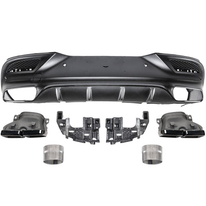Diffusore posteriore doppio tubo adatto per Mercedes GLE C292 pacchetto nero