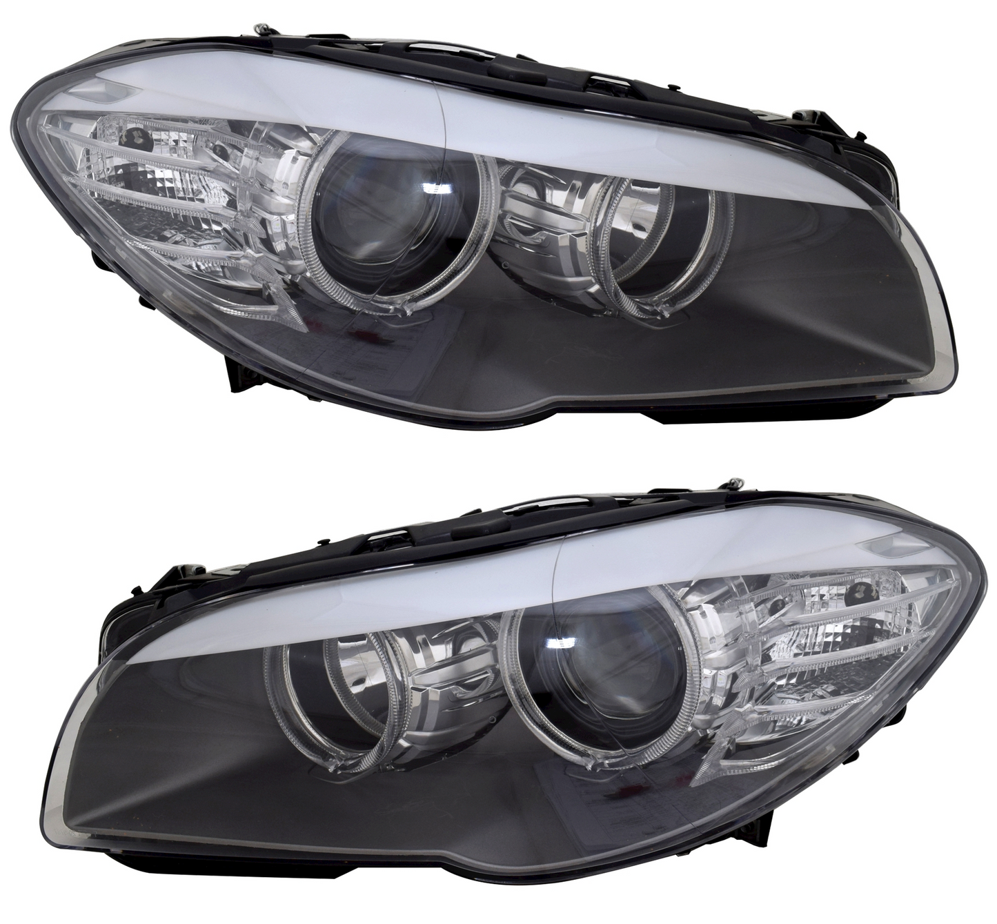 Set fari per Serie 5 BMW F10 F11 2009-2013 H7 Alogena Angel Eyes LWR