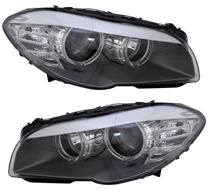 Set fari per Serie 5 BMW F10 F11 2009-2013 H7 Alogena Angel Eyes LWR