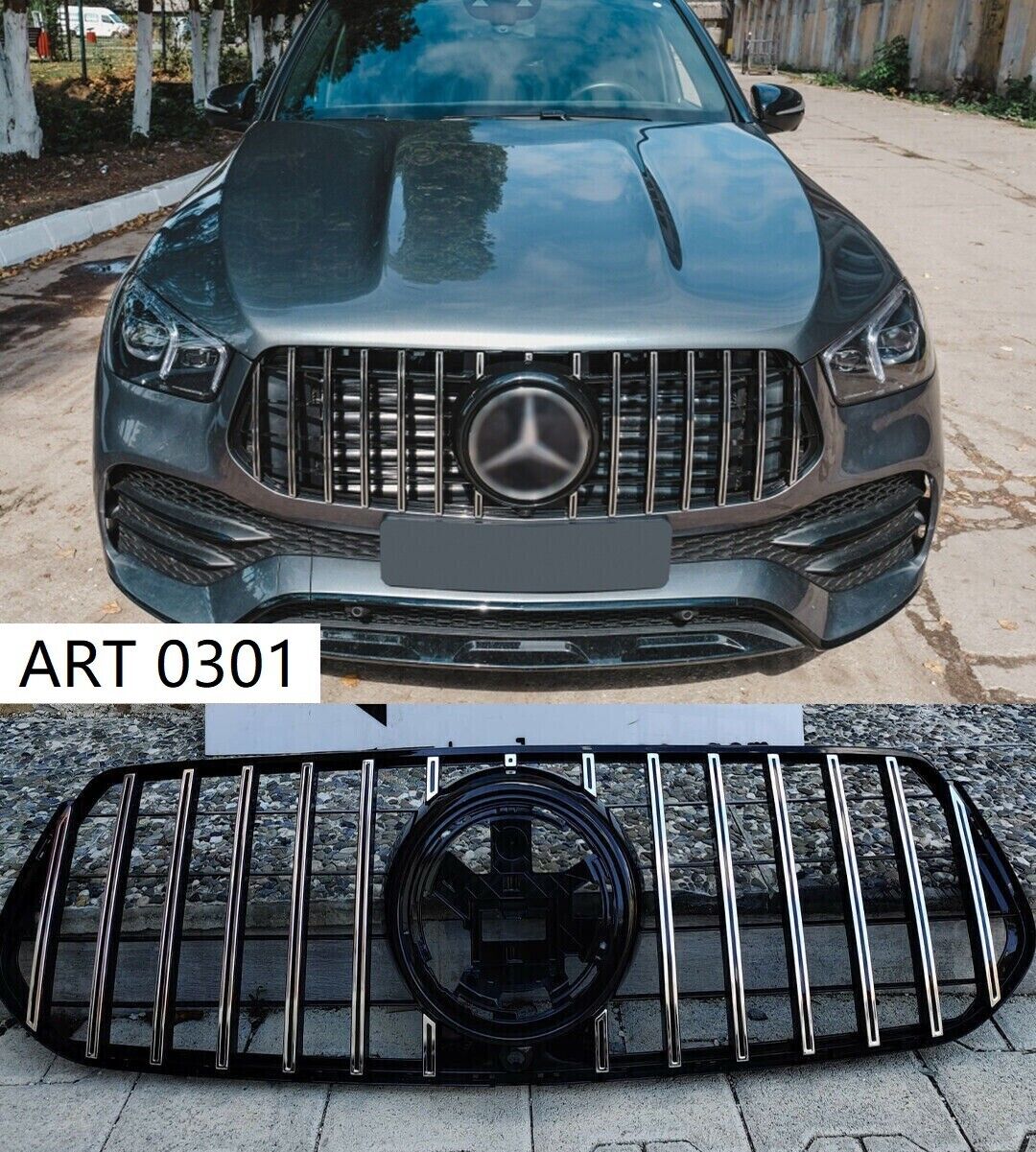 MERCEDES GLE W167 AMG 2019+ AMG FRONT GRILLE CHROME PROFILES PANAMERICANA