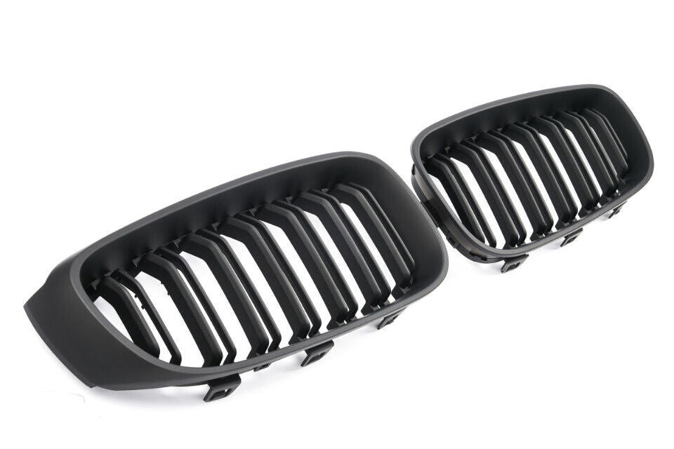 ADATTO PER BMW SERIE 3 F34 GT SPORT GRILL DOPPIO PONTE NERO OPACO