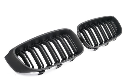 ADATTO PER BMW SERIE 3 F34 GT SPORT GRILL DOPPIO PONTE NERO OPACO