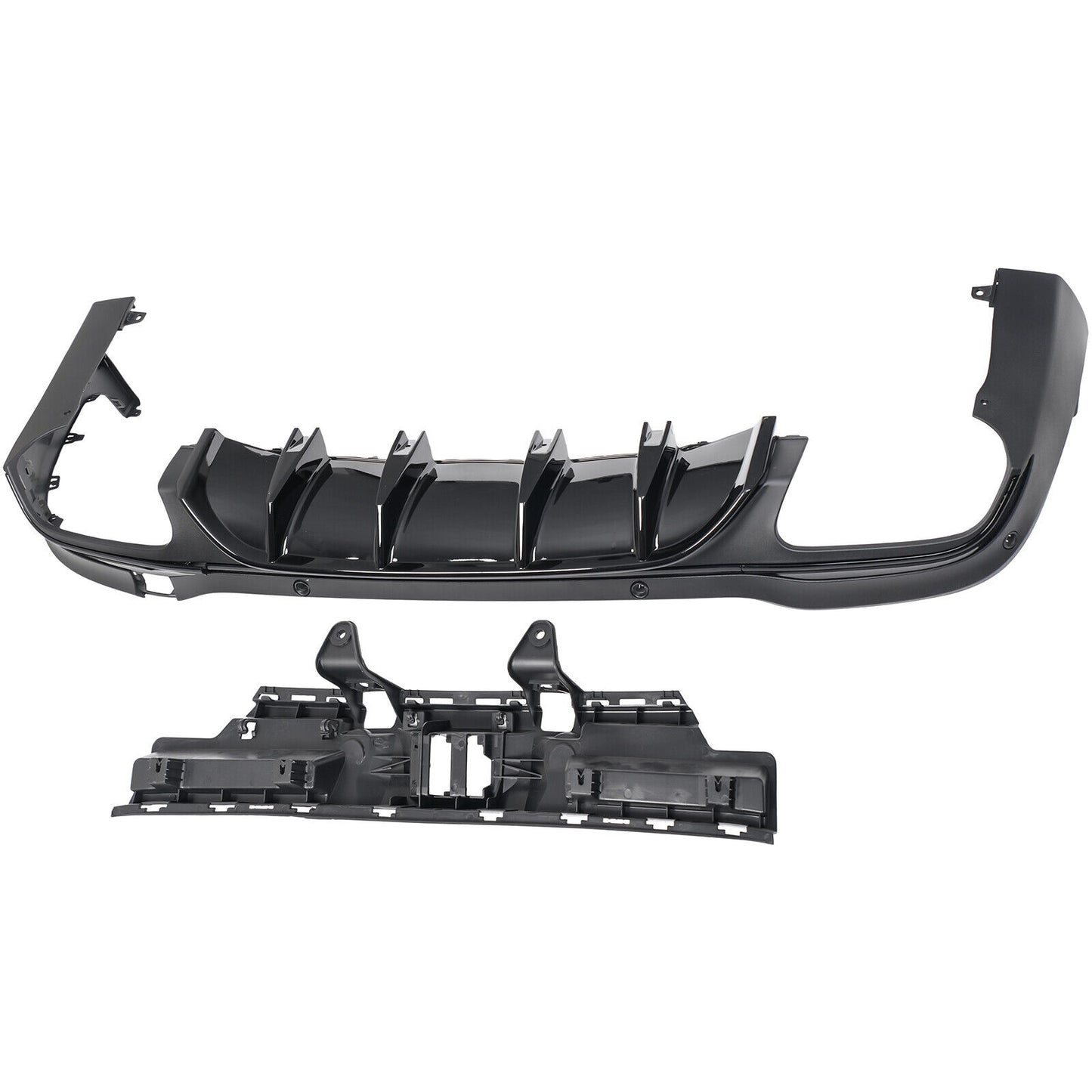 Diffusore posteriore doppio tubo adatto per Mercedes GLC X253 2015-19 nero