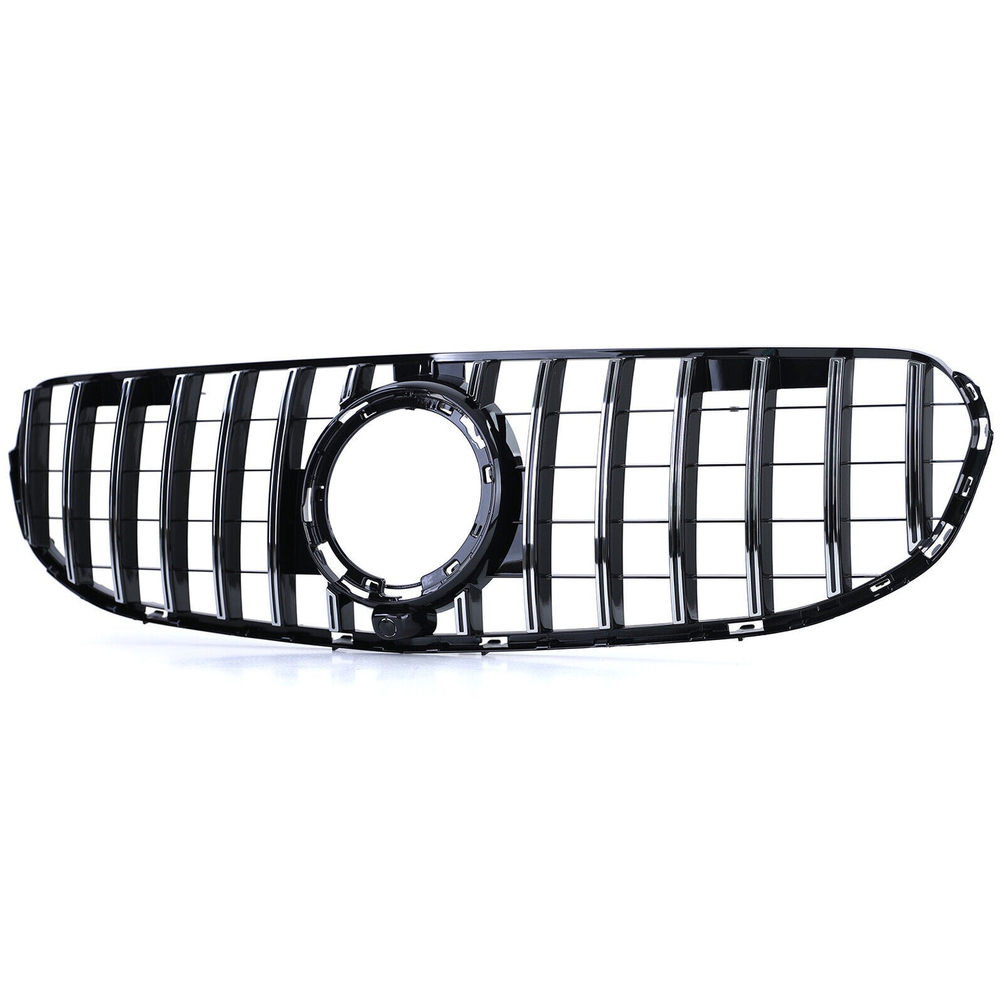 Aftermarket Black Chrome Sport Grille Compatible with Mercedes GLC X253 SUV Without Sports Package 2019 
