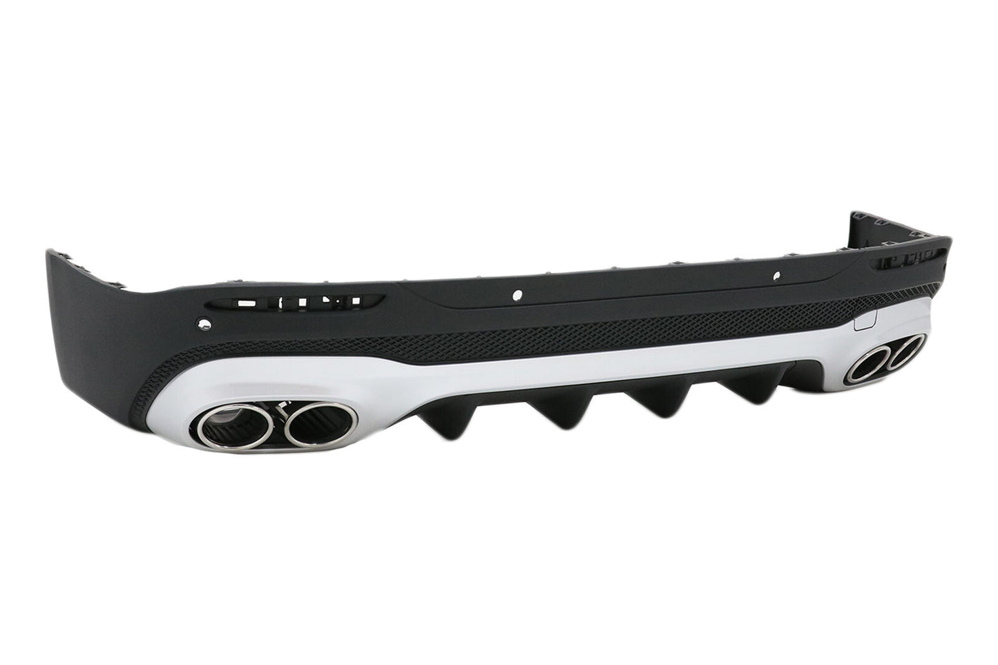 Chrome Diffuser Bumper Exhaust Tips For Mercedes GLB X247 SUV 20+ 45S Look
