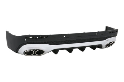 Chrome Diffuser Bumper Exhaust Tips For Mercedes GLB X247 SUV 20+ 45S Look