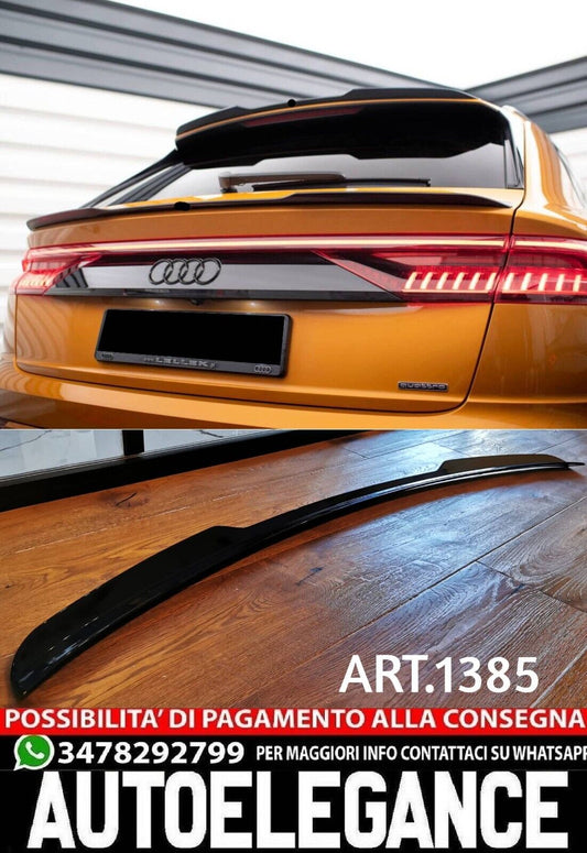ART. 1385 SPOILER BAGAGLIAIO ADATTO PER AUDI Q8 2018+ NERO LUCIDO LOOK SPORTIVO