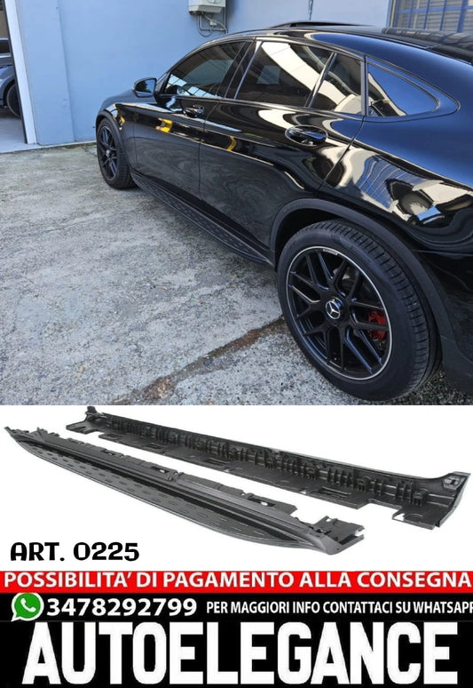 Mercedes GLC C253 X253 Pedane laterali sotto la porta in alluminio nero AMG Look