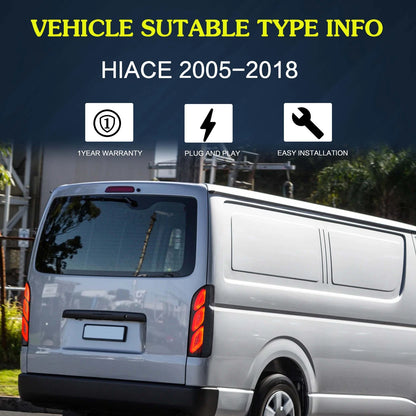 ⭐ART.2886 Fanali Posteriori a LED con Animazione – Toyota Hiace (2005–2018)⭐