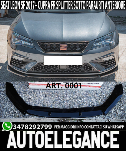 SPOILER SOTTO PARAURTI ANTERIORE LAMA SEAT LEON 5F 2017+ CUPRA FR NERO SPLITTER