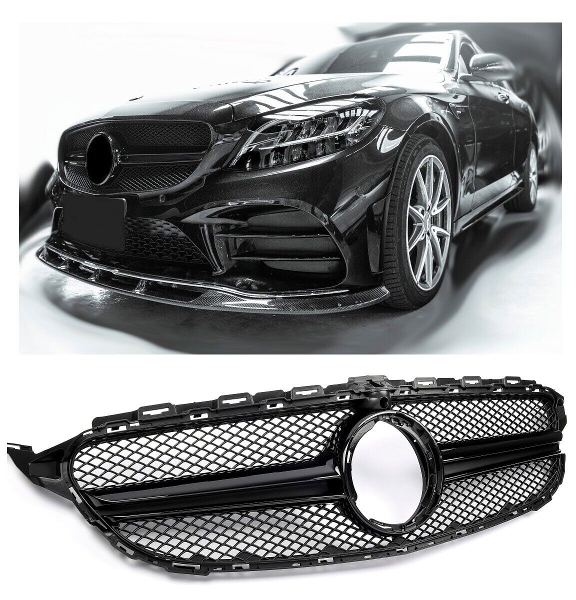 Griglia sportiva per Mercedes W205 C DAL 2018 FACELIFT C63 AMG 360°