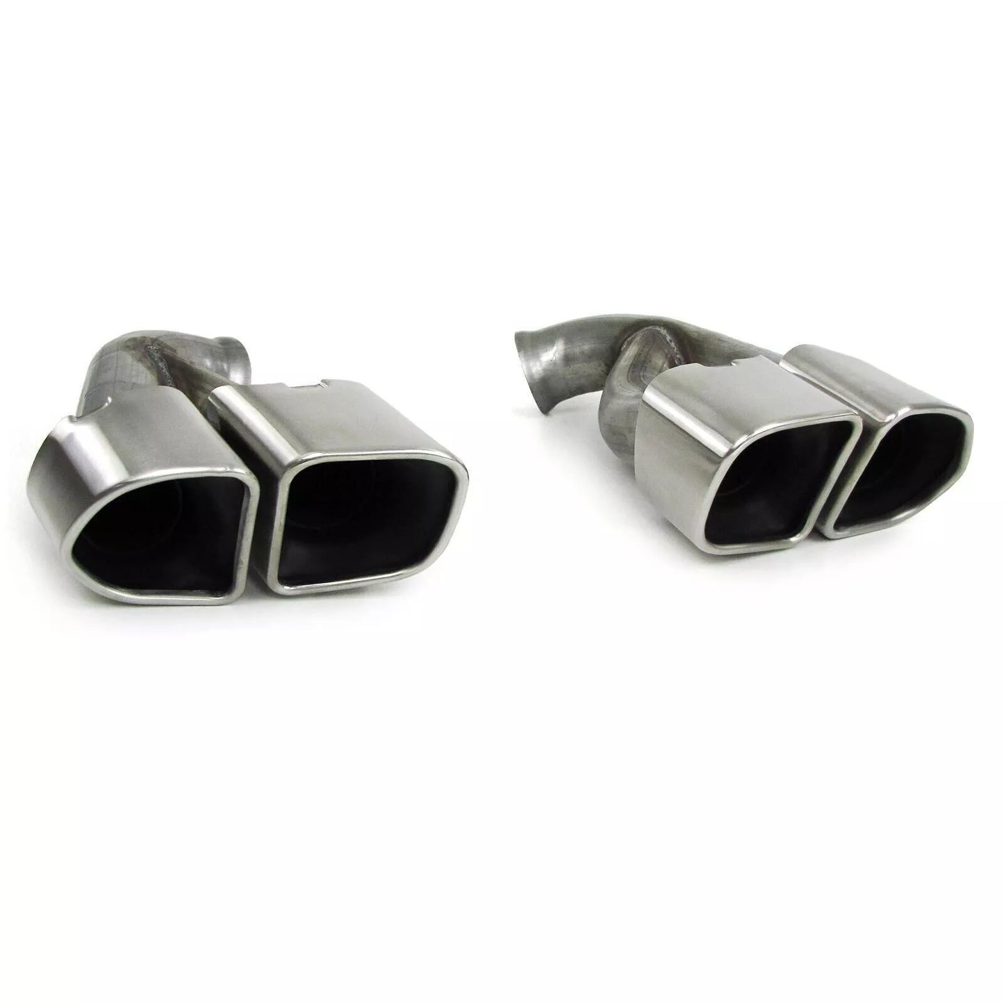 Stainless Steel Turbo Look Twin Pipe Exhaust Tips for Porsche