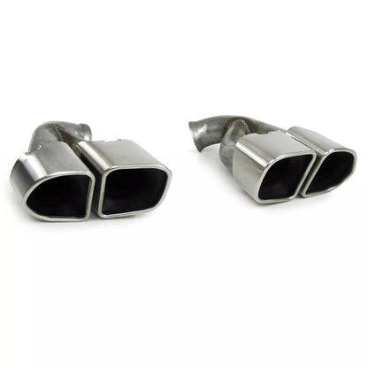 Stainless Steel Turbo Look Twin Pipe Exhaust Tips for Porsche