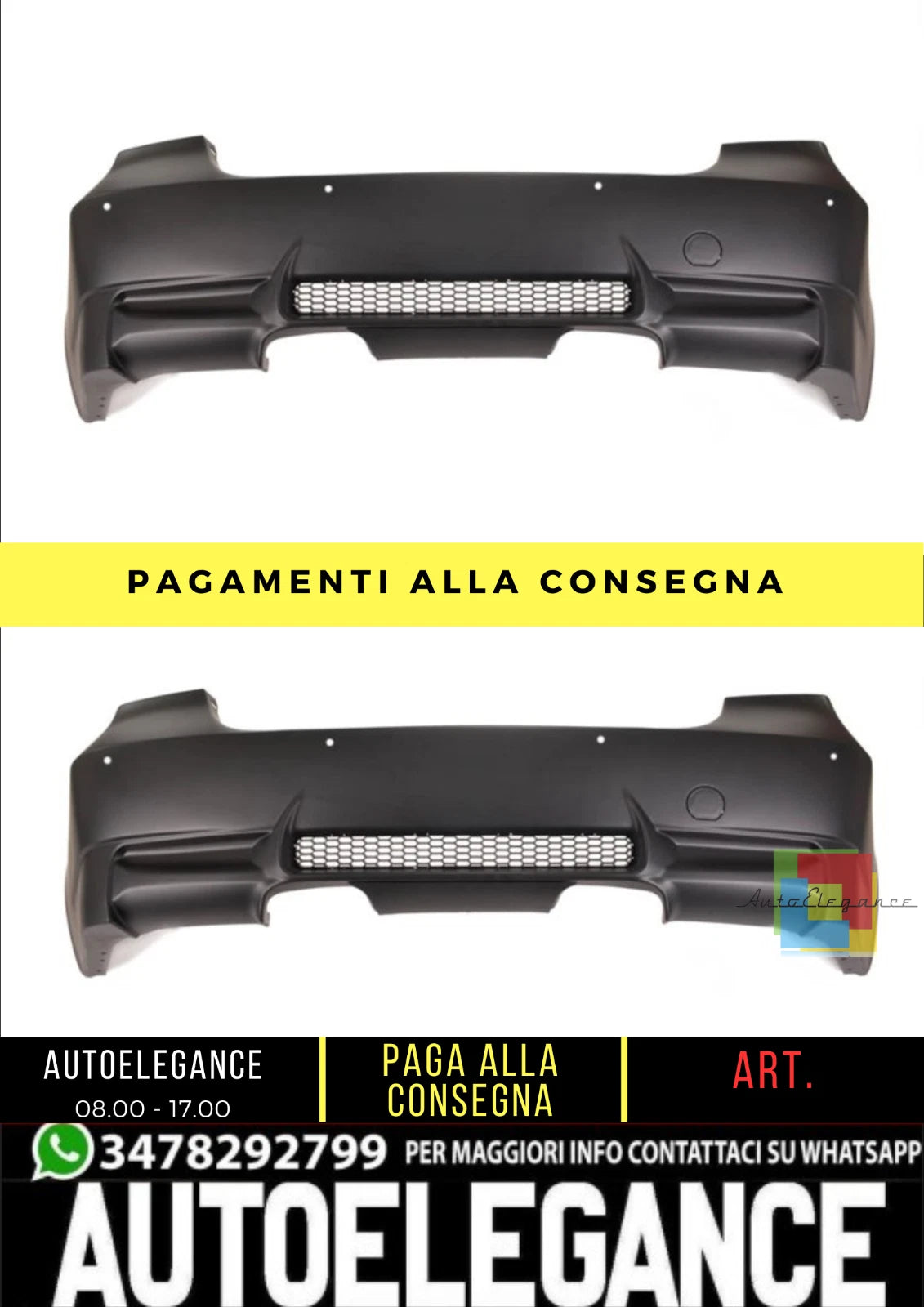🔥 Paraurti posteriore M3 Look per Bmw 3 (E90) Berlina (2005-2011) 🔥