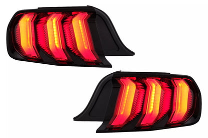 ⭐Fanali Full LED per Ford Mustang VI S550 15-19 Luci Dinamiche Rosse⭐