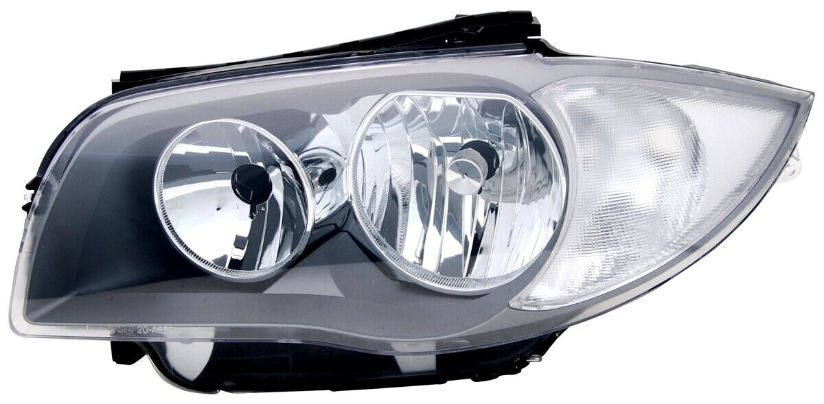 Headlight Set for BMW E81 E82 E87 E88 1 Series in Black Halogen Left Right H7 