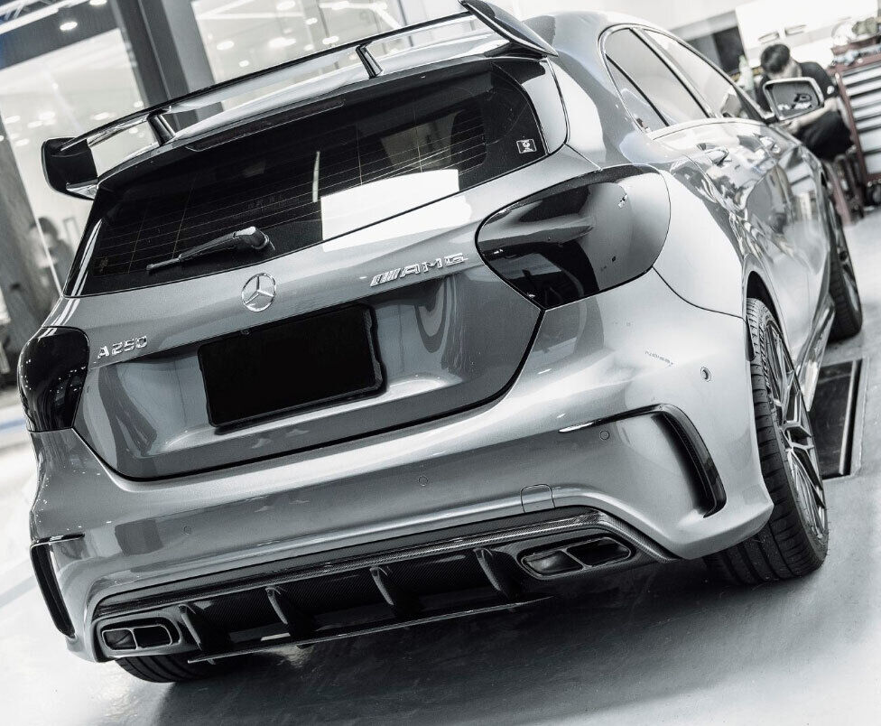 For Mercedes W176 A-CLASS ROOF SPOILER REAR WING AMG BLACK OPTIC 