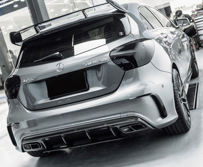 For Mercedes W176 A-CLASS ROOF SPOILER REAR WING AMG BLACK OPTIC 