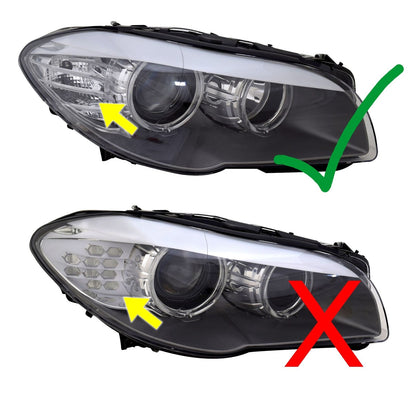 Faro anteriore destro per Serie 5 BMW F10 F11 2009-2013 H7 Alogena Angel Eyes LED LWR