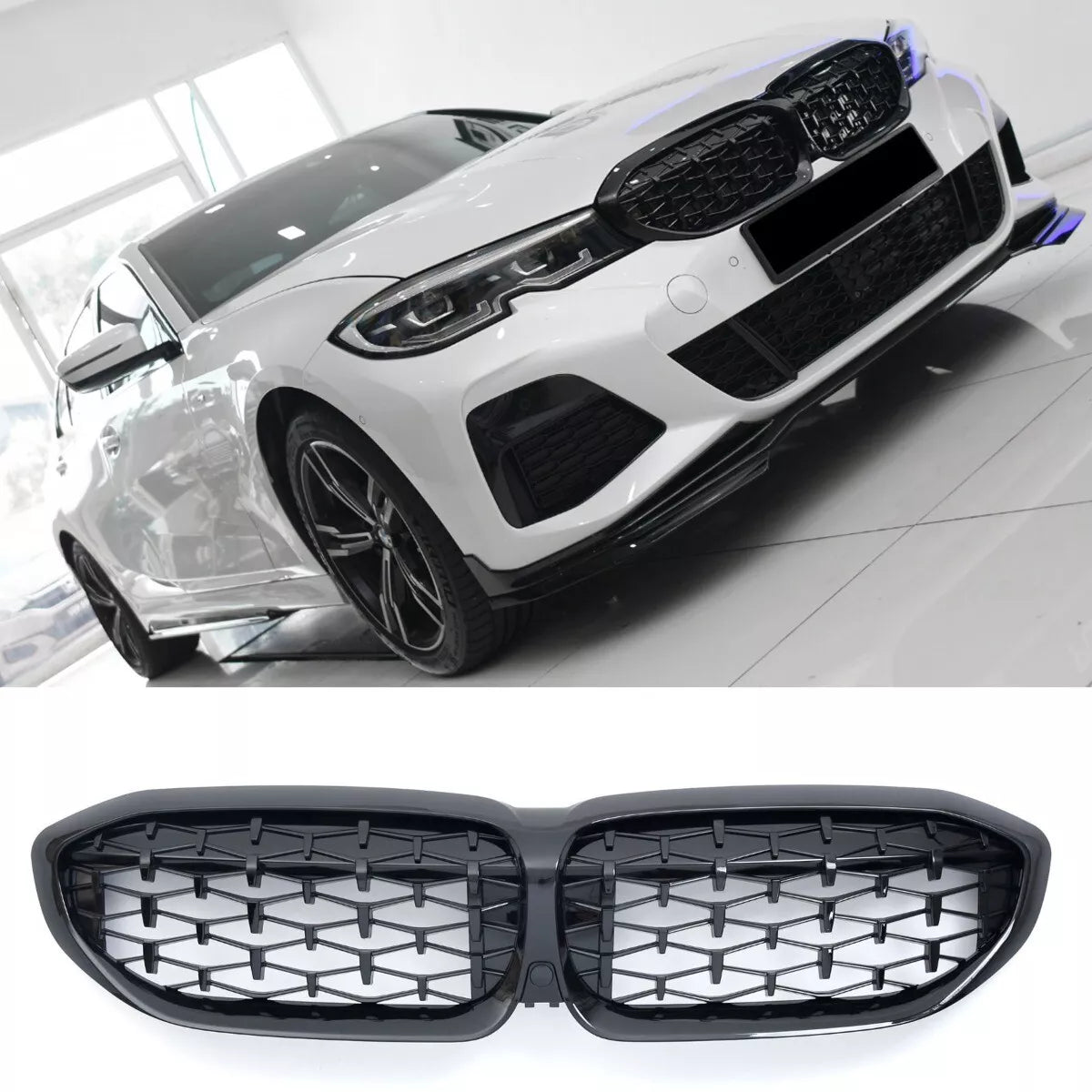 GRIGLIA RADIATORE NERO LUCIDO ADATTO PER BMW SERIE 3 G20 G21 pre-LCI