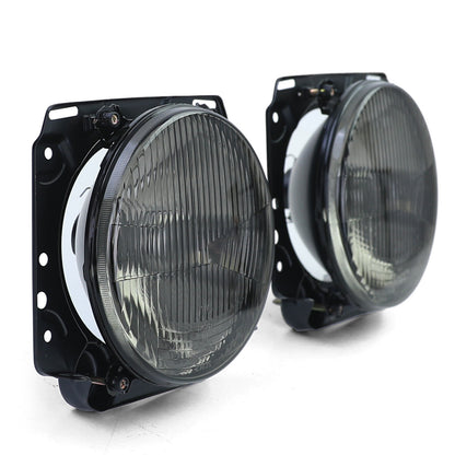 Faro anteriore H4 Nero Fumè scanalato compatibile per VW Golf 2 83-91
